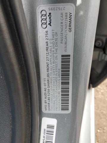 Photo 10 from auction – 2012 AUDI A6 with VIN WAUBGAFC7CN022688