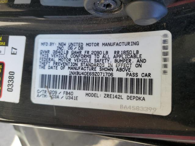 Photo 10 from auction – 2009 TOYOTA COROLLA BA with VIN 1NXBU40E69Z071706