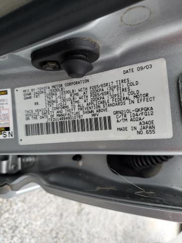 Photo 10 from auction – 2004 TOYOTA 4RUNNER SR with VIN JTEZU14R848010787