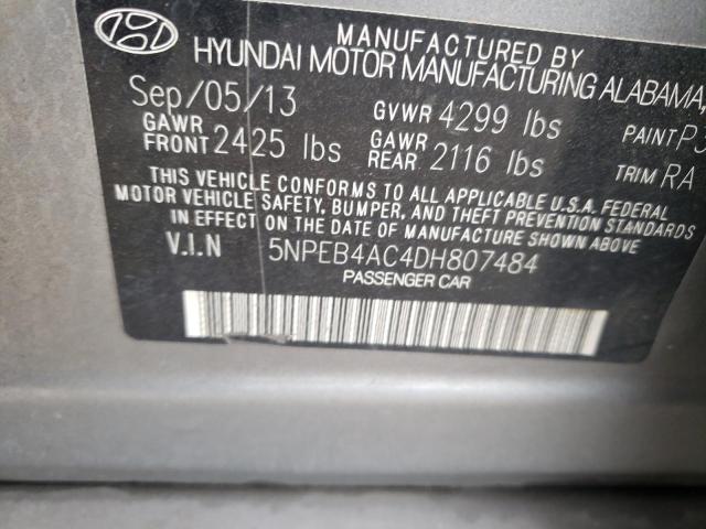 Photo 10 from auction – 2013 HYUNDAI SONATA GLS with VIN 5NPEB4AC4DH807484