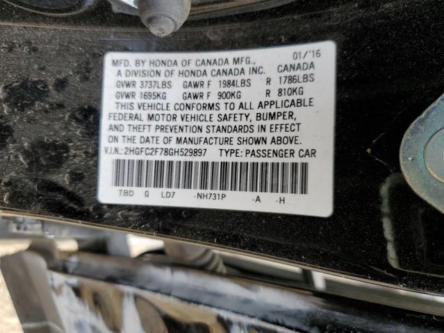 Photo 10 from auction – 2016 HONDA CIVIC EX with VIN 2HGFC2F78GH529897