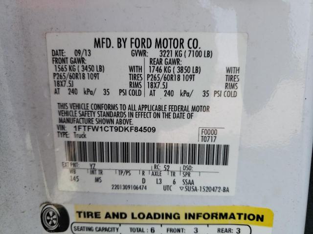 Photo 10 from auction – 2013 FORD F150 SUPER with VIN 1FTFW1CT9DKF84509