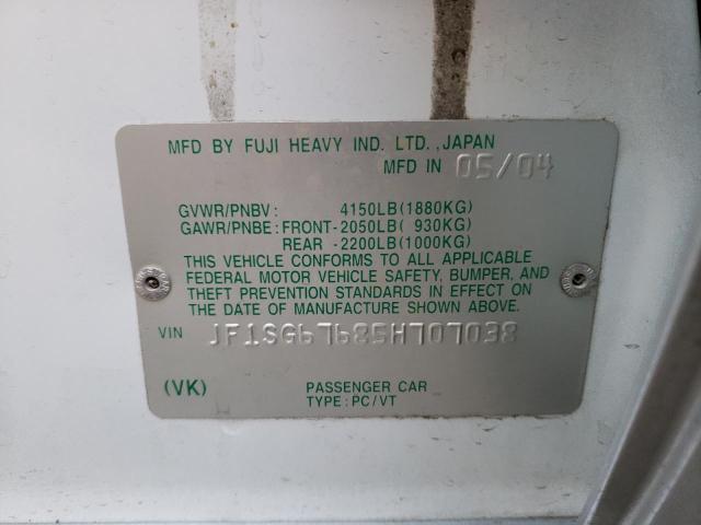 Foto 10 de la subasta – 2005 SUBARU FORESTER 2 con VIN JF1SG67685H707038