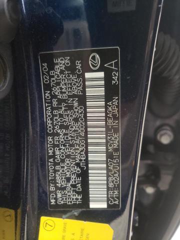 Photo 10 from auction – 2004 LEXUS ES 330 with VIN JTHBA30G140020430