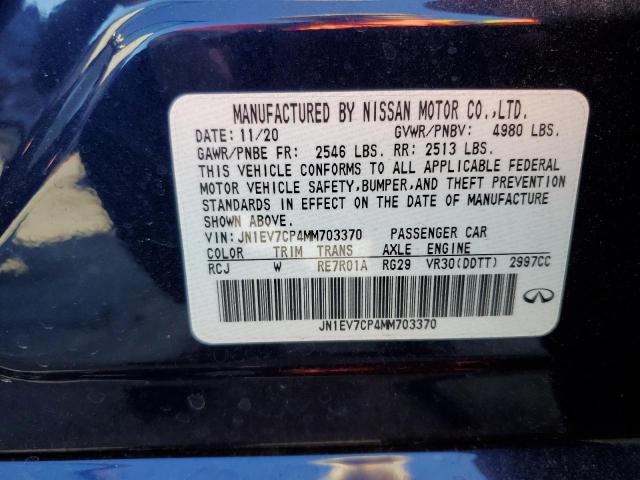Photo 10 from auction – 2021 INFINITI Q50 SENSOR with VIN JN1EV7CP4MM703370
