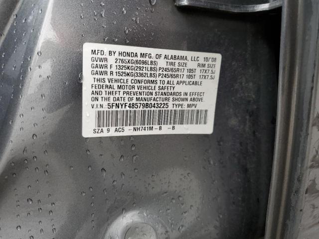 Photo 10 from auction – 2009 HONDA PILOT EXL with VIN 5FNYF48579B043225
