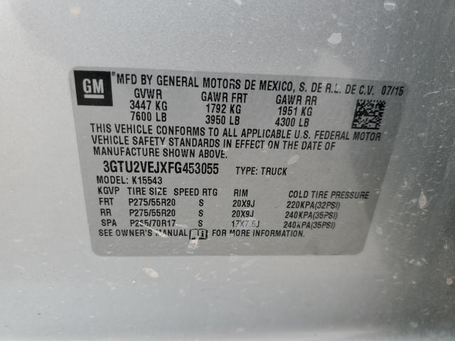 Photo 10 from auction – 2015 GMC SIERRA K15 with VIN 3GTU2VEJXFG453055