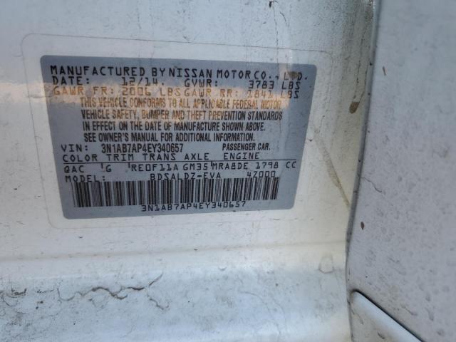 Photo 10 from auction – 2014 NISSAN SENTRA S with VIN 3N1AB7AP4EY340657
