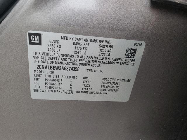 Photo 10 from auction – 2010 CHEVROLET EQUINOX LS with VIN 2CNALBEW2A6374358