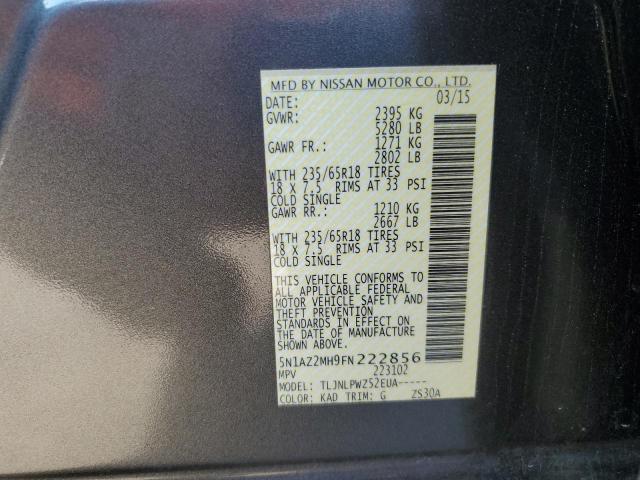 Photo 10 from auction – 2015 NISSAN MURANO with VIN 5N1AZ2MH9FN222856