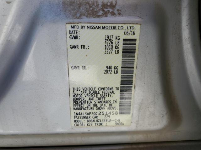 Photo 10 from auction – 2016 NISSAN ALTIMA 2.5 with VIN 1N4AL3AP7GC251458