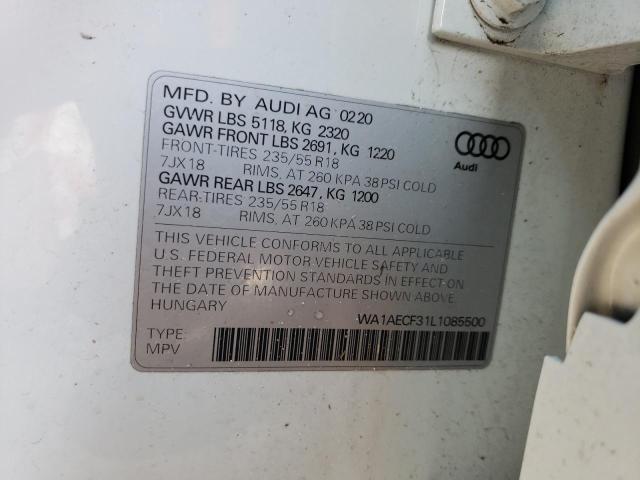 Photo 10 from auction – 2020 AUDI Q3 PREMIUM with VIN WA1AECF31L1085500