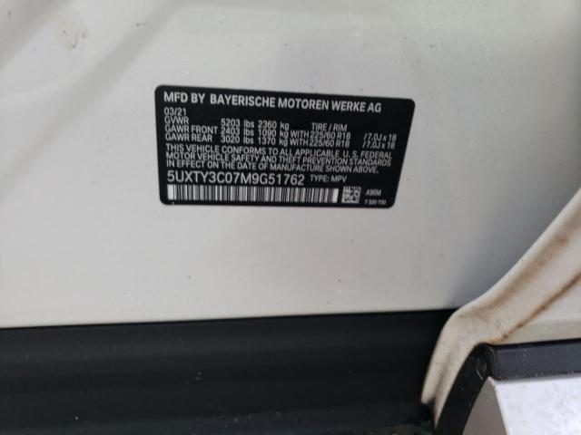 Photo 10 from auction – 2021 BMW X3 SDRIVE3 with VIN 5UXTY3C07M9G51762