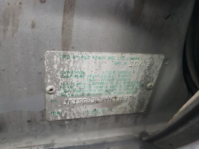 Photo 10 from auction – 2004 SUBARU FORESTER 2 with VIN JF1SG63634H736354