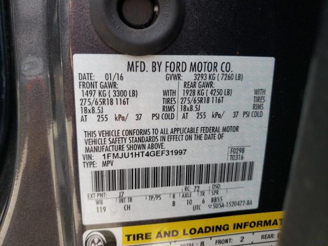 Photo 10 from auction – 2016 FORD EXPEDITION with VIN 1FMJU1HT4GEF31997