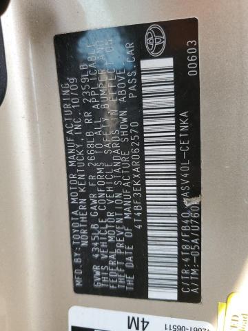 Photo 10 from auction – 2010 TOYOTA CAMRY BASE with VIN 4T4BF3EKXAR062570