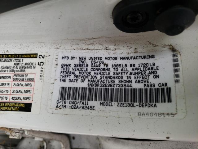 Photo 10 from auction – 2006 TOYOTA COROLLA with VIN 1NXBR32E36Z733844
