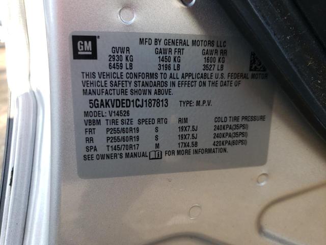 Photo 10 from auction – 2012 BUICK ENCLAVE with VIN 5GAKVDED1CJ187813