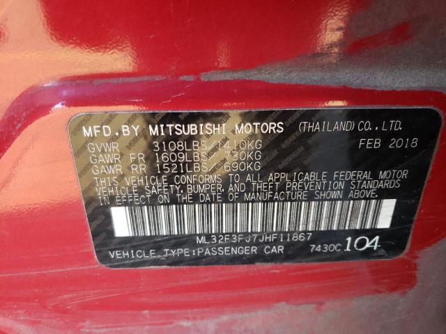 Photo 10 from auction – 2018 MITSUBISHI MIRAGE G4 with VIN ML32F3FJ7JHF11867