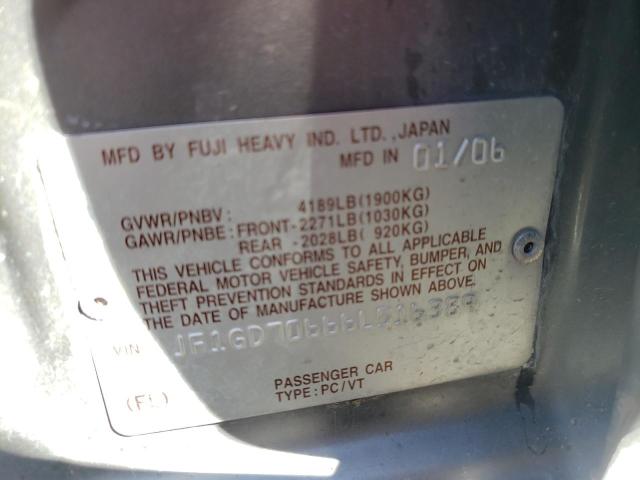 Photo 10 from auction – 2006 SUBARU IMPREZA WR with VIN JF1GD70666L516389