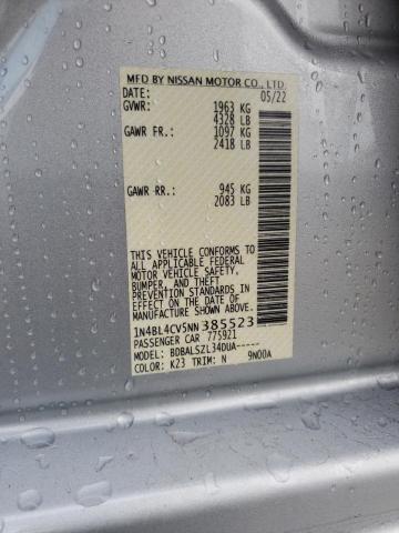Photo 10 from auction – 2022 NISSAN ALTIMA SR with VIN 1N4BL4CV5NN385523