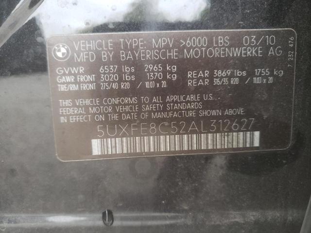 Photo 10 from auction – 2010 BMW X5 XDRIVE4 with VIN 5UXFE8C52AL312627