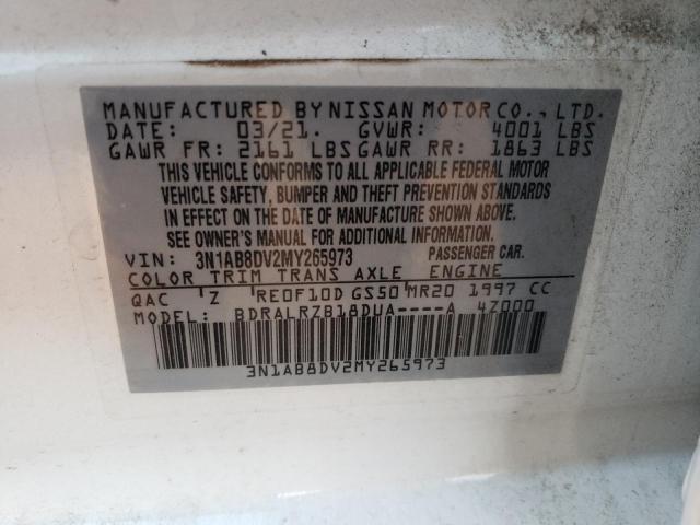 Photo 10 from auction – 2021 NISSAN SENTRA SR with VIN 3N1AB8DV2MY265973