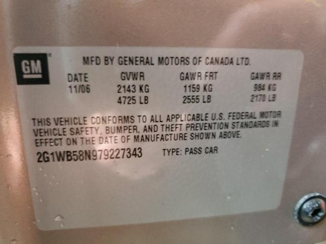 Photo 10 from auction – 2007 CHEVROLET IMPALA LS with VIN 2G1WB58N979227343