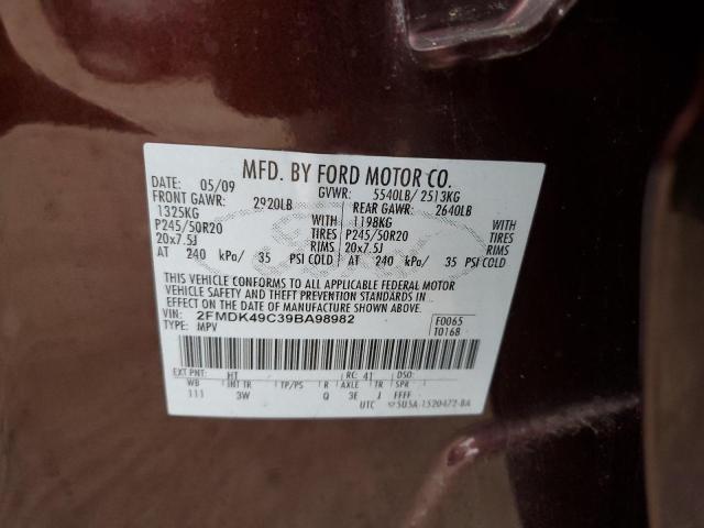 Photo 10 from auction – 2009 FORD EDGE LIMIT with VIN 2FMDK49C39BA98982