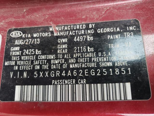 Photo 10 from auction – 2014 KIA OPTIMA SX with VIN 5XXGR4A62EG251851