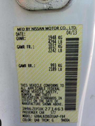 Photo 10 from auction – 2013 NISSAN ALTIMA S with VIN 1N4AL2EP1DC271463