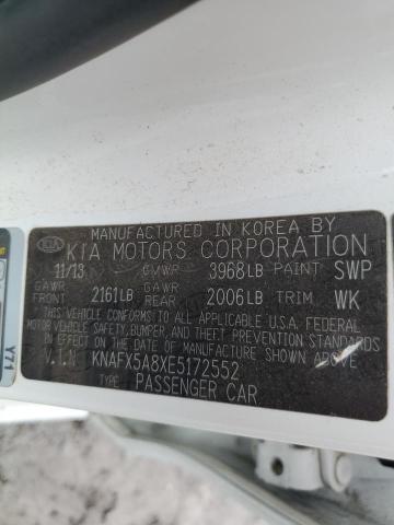 Photo 10 from auction – 2014 KIA FORTE EX with VIN KNAFX5A8XE5172552