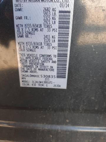 Photo 10 from auction – 2014 INFINITI QX60 with VIN 5N1AL0MNXEC530835