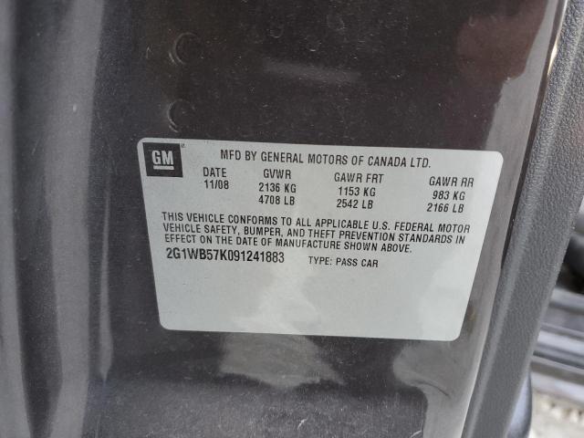 Photo 10 from auction – 2009 CHEVROLET IMPALA LS with VIN 2G1WB57K091241883