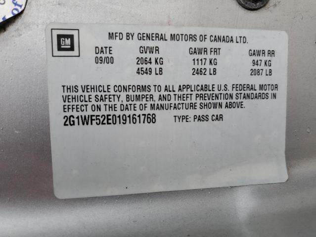 Photo 10 from auction – 2001 CHEVROLET IMPALA with VIN 2G1WF52E019161768
