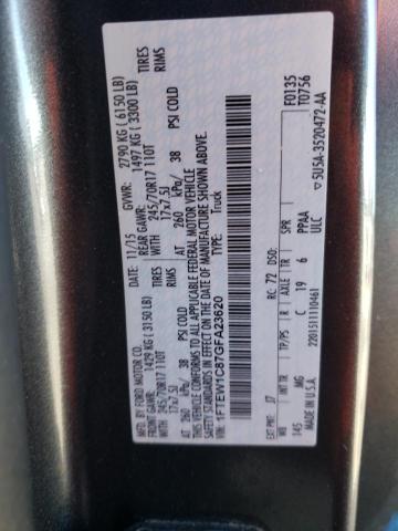 Photo 10 from auction – 2016 FORD F150 SUPER with VIN 1FTEW1C87GFA23620