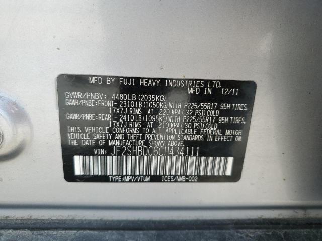 Photo 10 from auction – 2012 SUBARU FORESTER 2 with VIN JF2SHBDC6CH434111