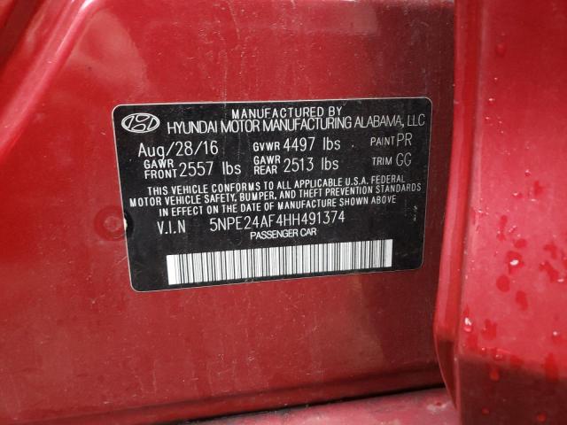 Photo 10 from auction – 2017 HYUNDAI SONATA SE with VIN 5NPE24AF4HH491374
