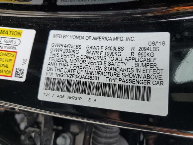 Photo 10 from auction – 2018 HONDA ACCORD SPO with VIN 1HGCV2F3XJA046301