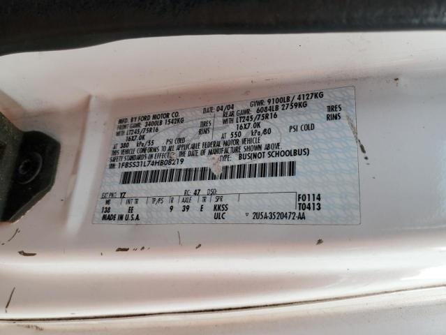 Photo 10 from auction – 2004 FORD ECONOLINE with VIN 1FBSS31L74HB08219