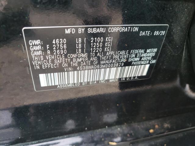 Photo 10 from auction – 2021 SUBARU LEGACY PRE with VIN 4S3BWAD63M3003829