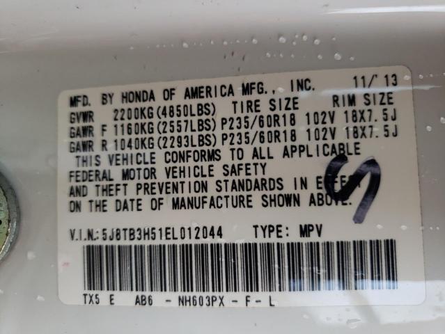 Photo 10 from auction – 2014 ACURA RDX TECHNO with VIN 5J8TB3H51EL012044