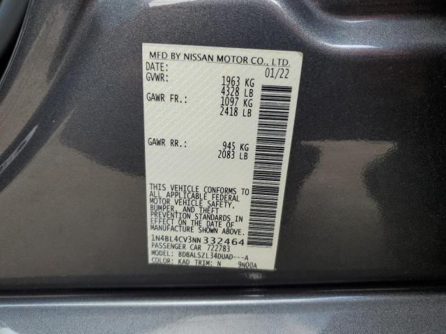 Photo 10 from auction – 2022 NISSAN ALTIMA SR with VIN 1N4BL4CV3NN332464