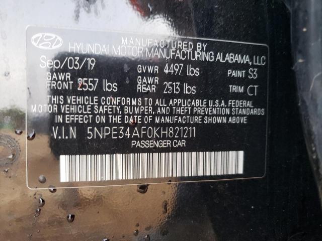 Photo 10 from auction – 2019 HYUNDAI SONATA LIM with VIN 5NPE34AF0KH821211