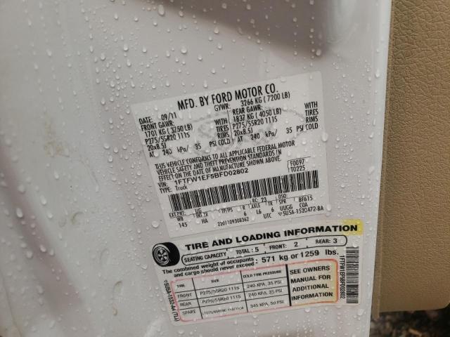 Photo 10 from auction – 2011 FORD F150 SUPER with VIN 1FTFW1EF5BFD02802