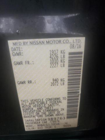 Photo 10 from auction – 2016 NISSAN ALTIMA 2.5 with VIN 1N4AL3AP1GN389761