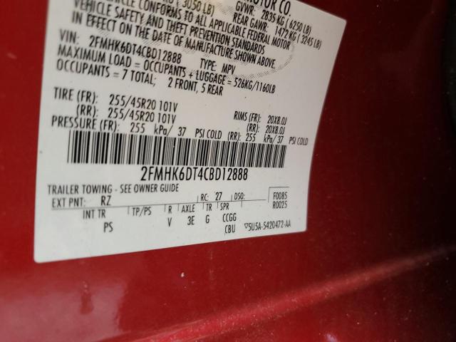 Photo 10 from auction – 2012 FORD FLEX LIMIT with VIN 2FMHK6DT4CBD12888