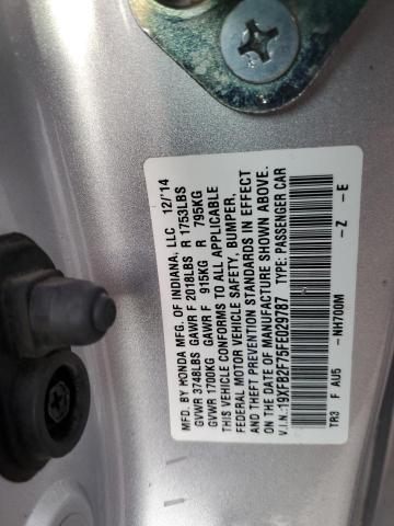 Photo 10 from auction – 2015 HONDA CIVIC SE with VIN 19XFB2F75FE029787