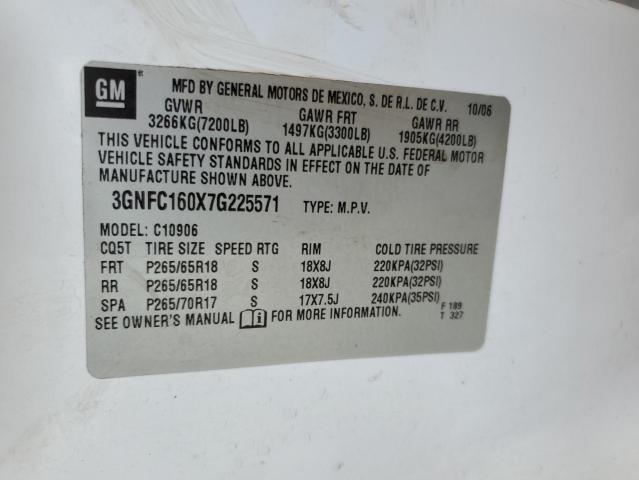 Photo 10 from auction – 2007 CHEVROLET SUBURBAN C with VIN 3GNFC160X7G225571