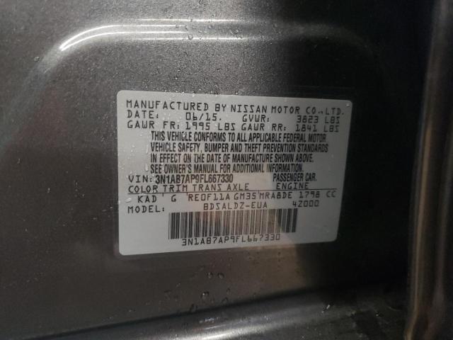 Photo 10 from auction – 2015 NISSAN SENTRA S with VIN 3N1AB7AP9FL667330